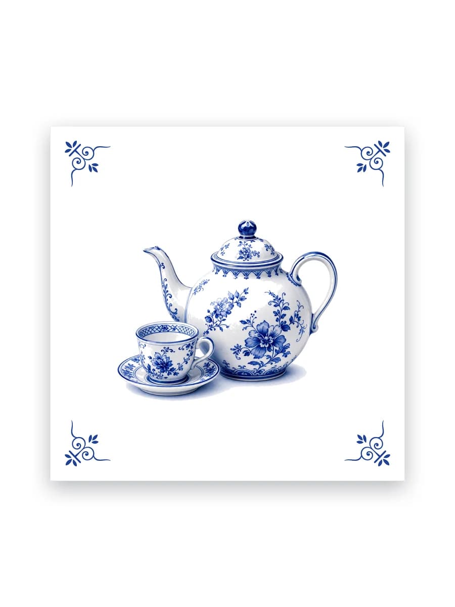 Delft blue tile — Teapot