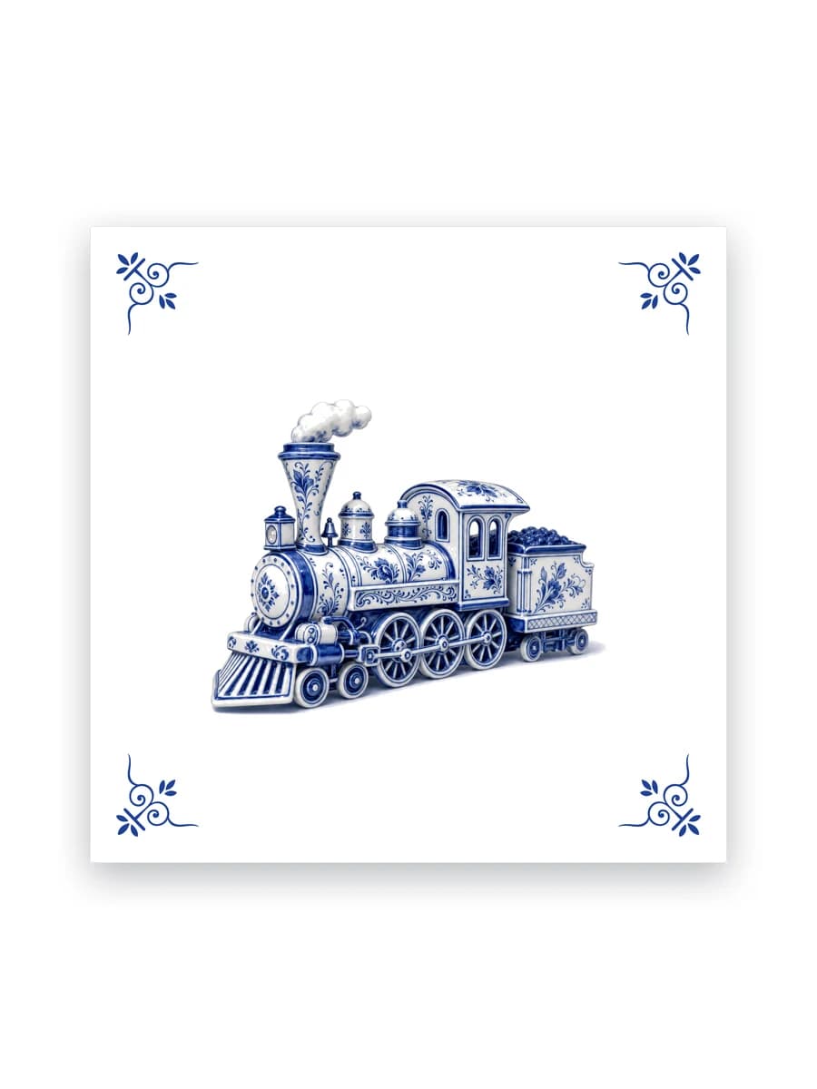 Delft blue tile — Steam train
