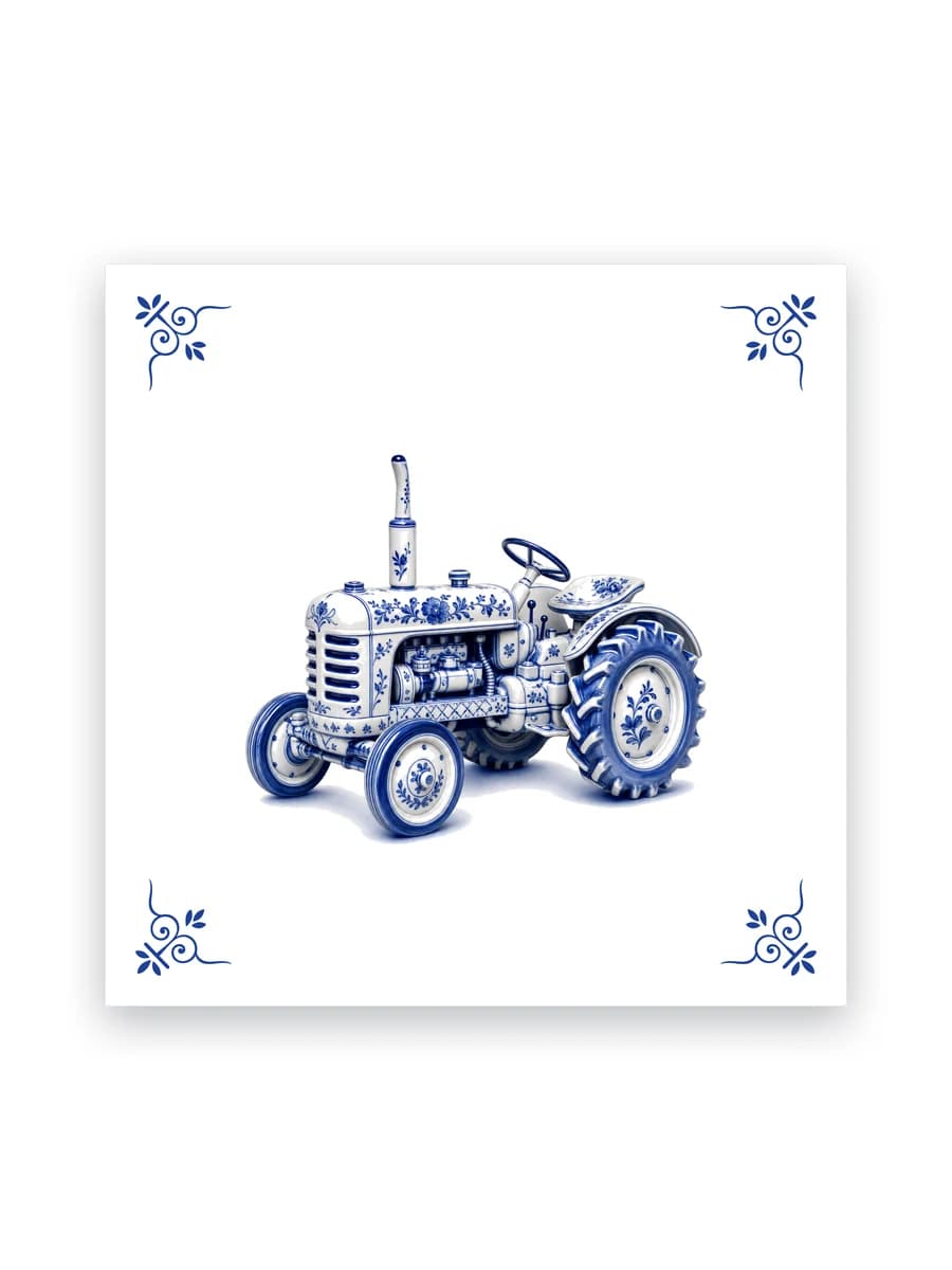 Delft blue tile — Tractor
