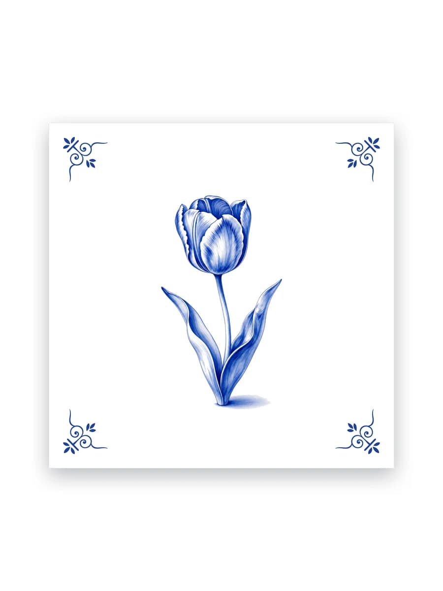 Delft blue tile — Tulip