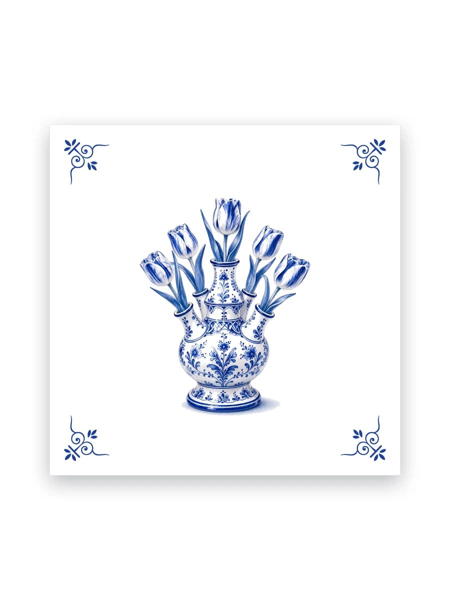 Delft blue tile — Tulip vase