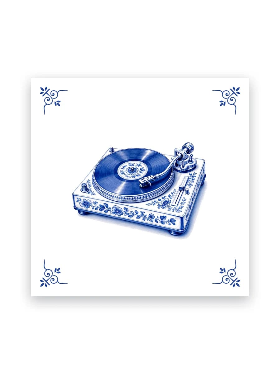 Delft blue tile — Record player