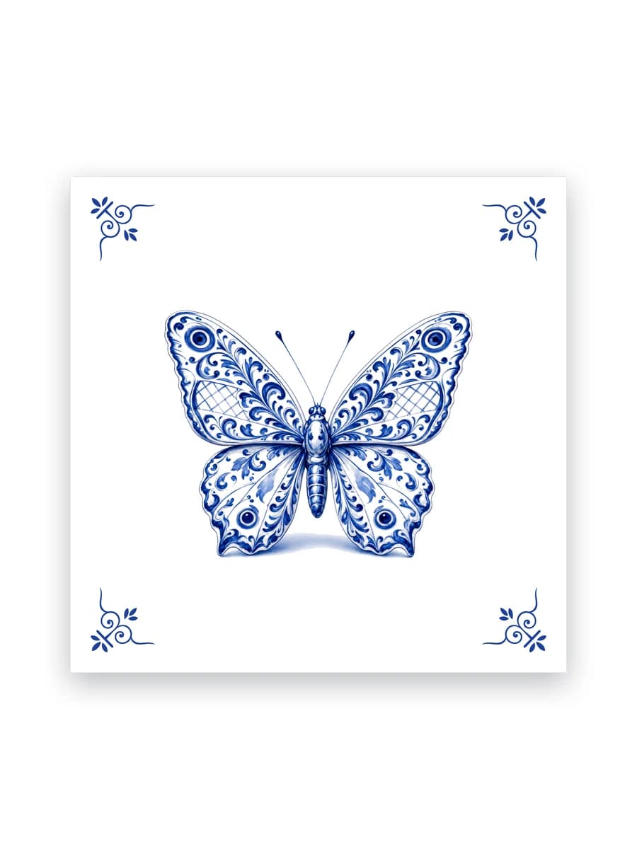 Delft blue tile — Butterfly