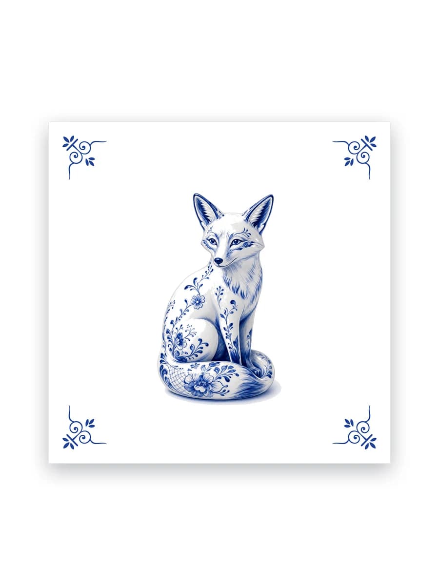 Delft blue tile — Fox