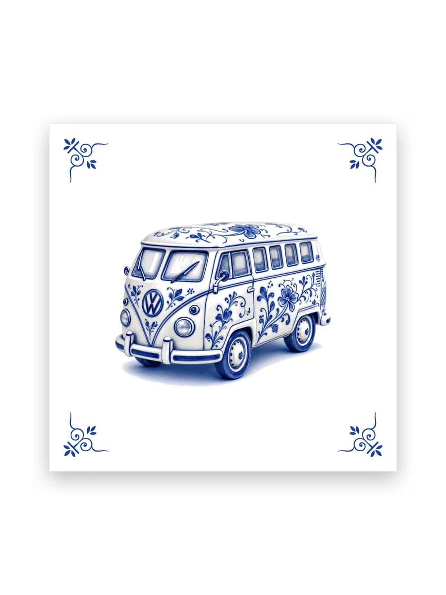 Delft blue tile — VW camper van