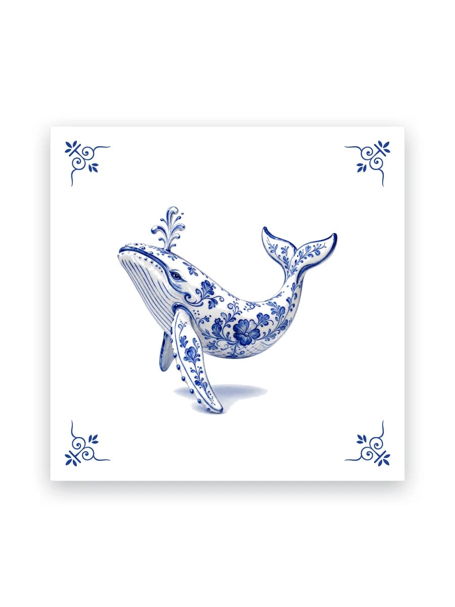 Delft blue tile — Whale