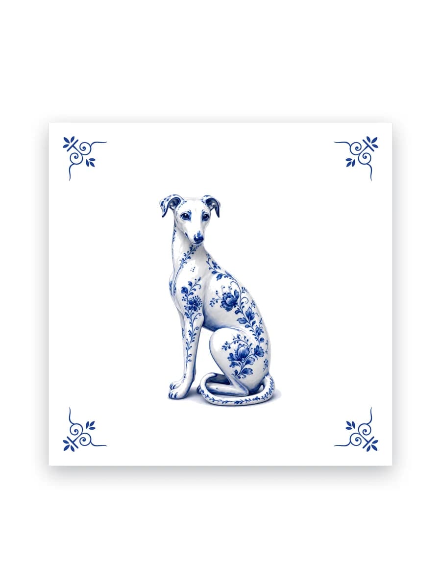 Delft blue tile — Whippet