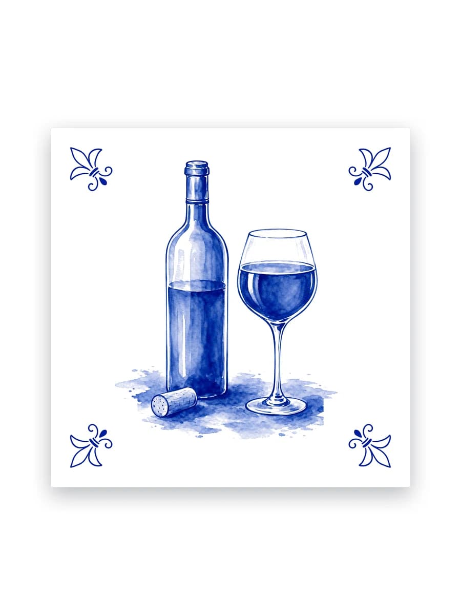 Delft blue tile — Wine