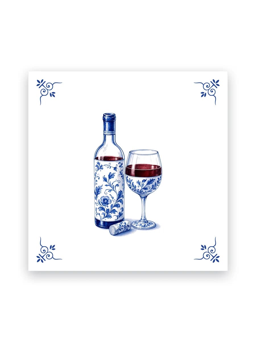 Delft blue tile — Wine