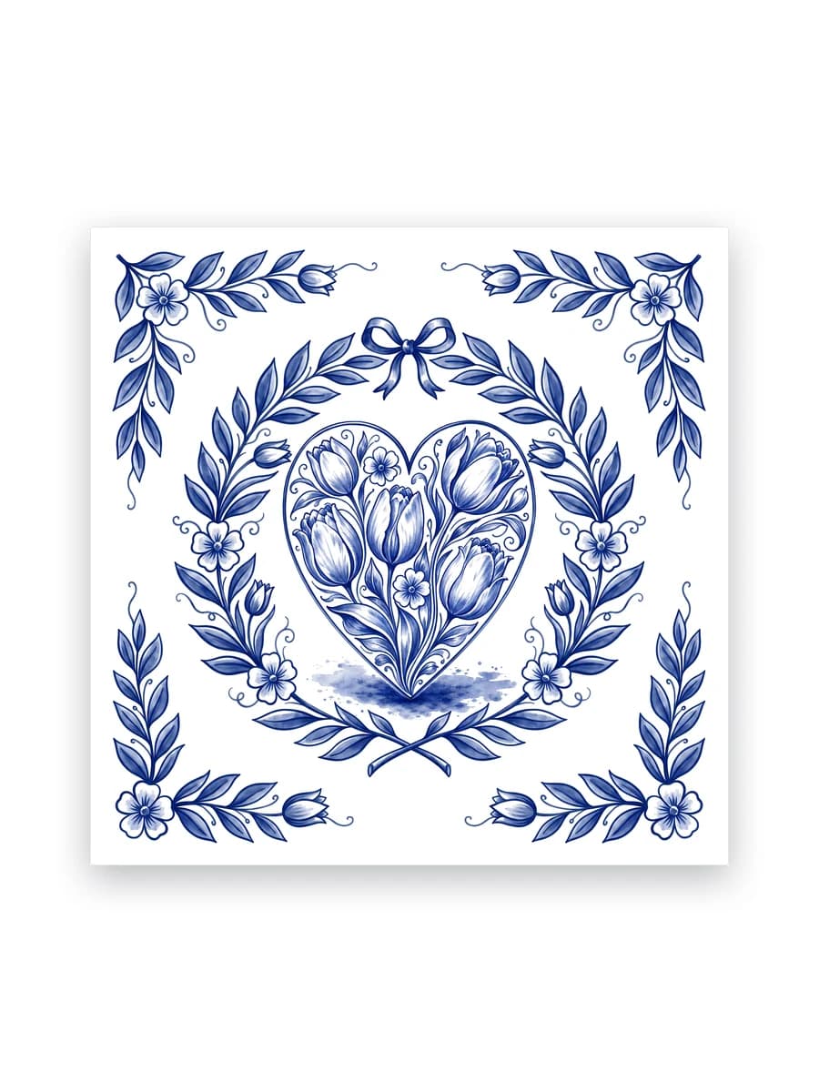 Delft blue tile — Heart