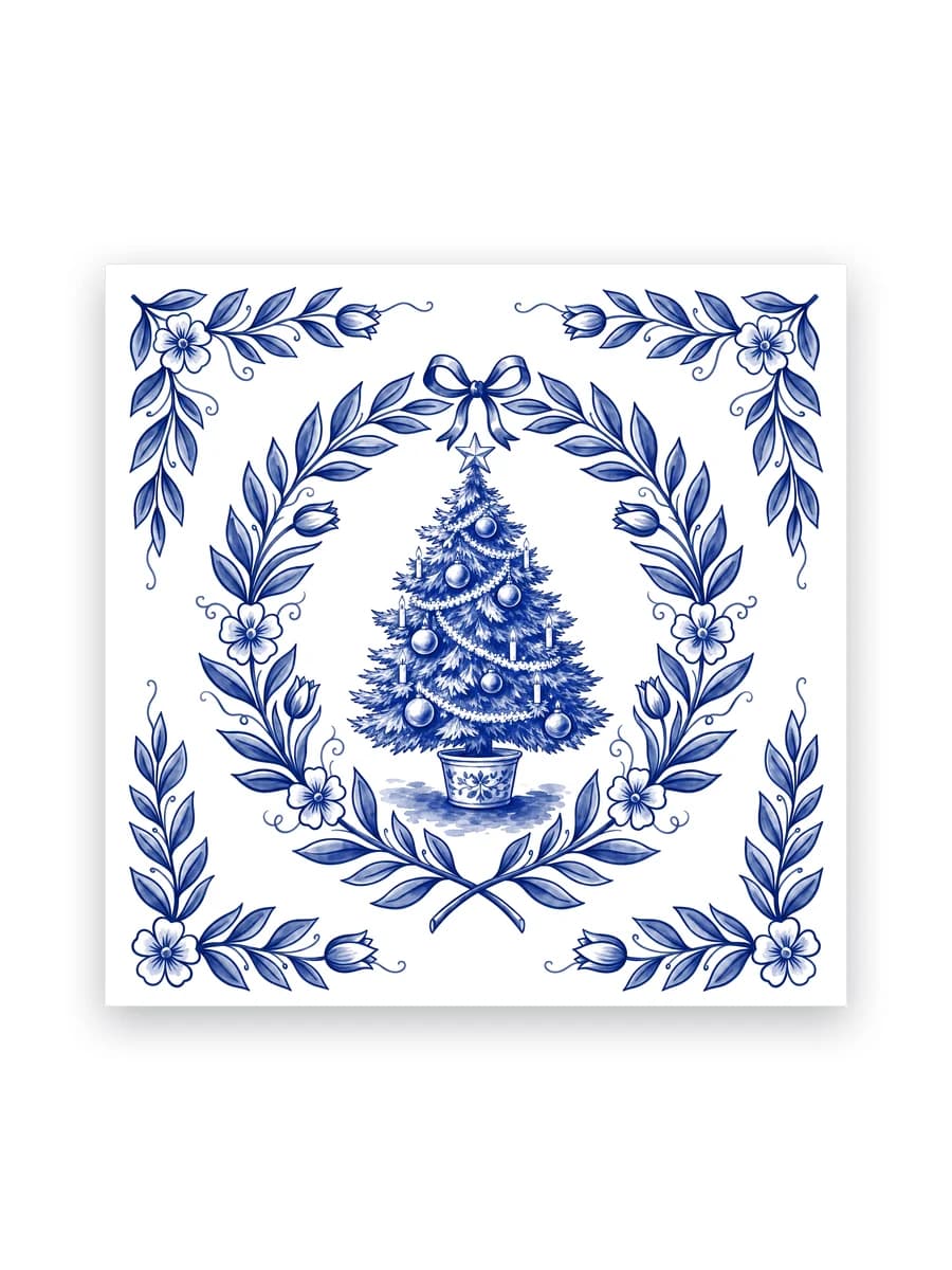 Delft blue tile — Christmas tree