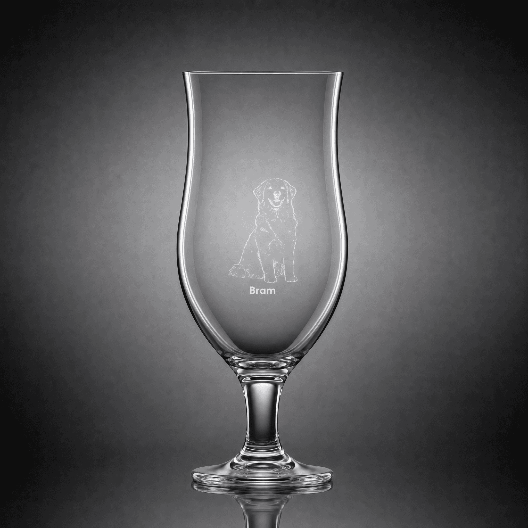 Beer glass with a drawing of your photo