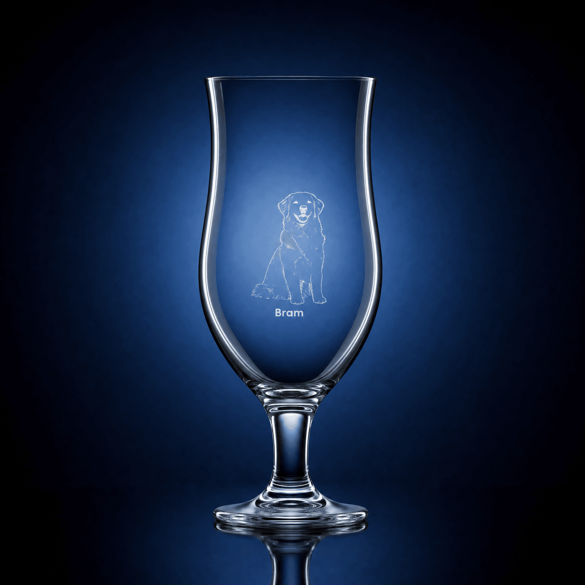 Beer glass with a drawing of your photo