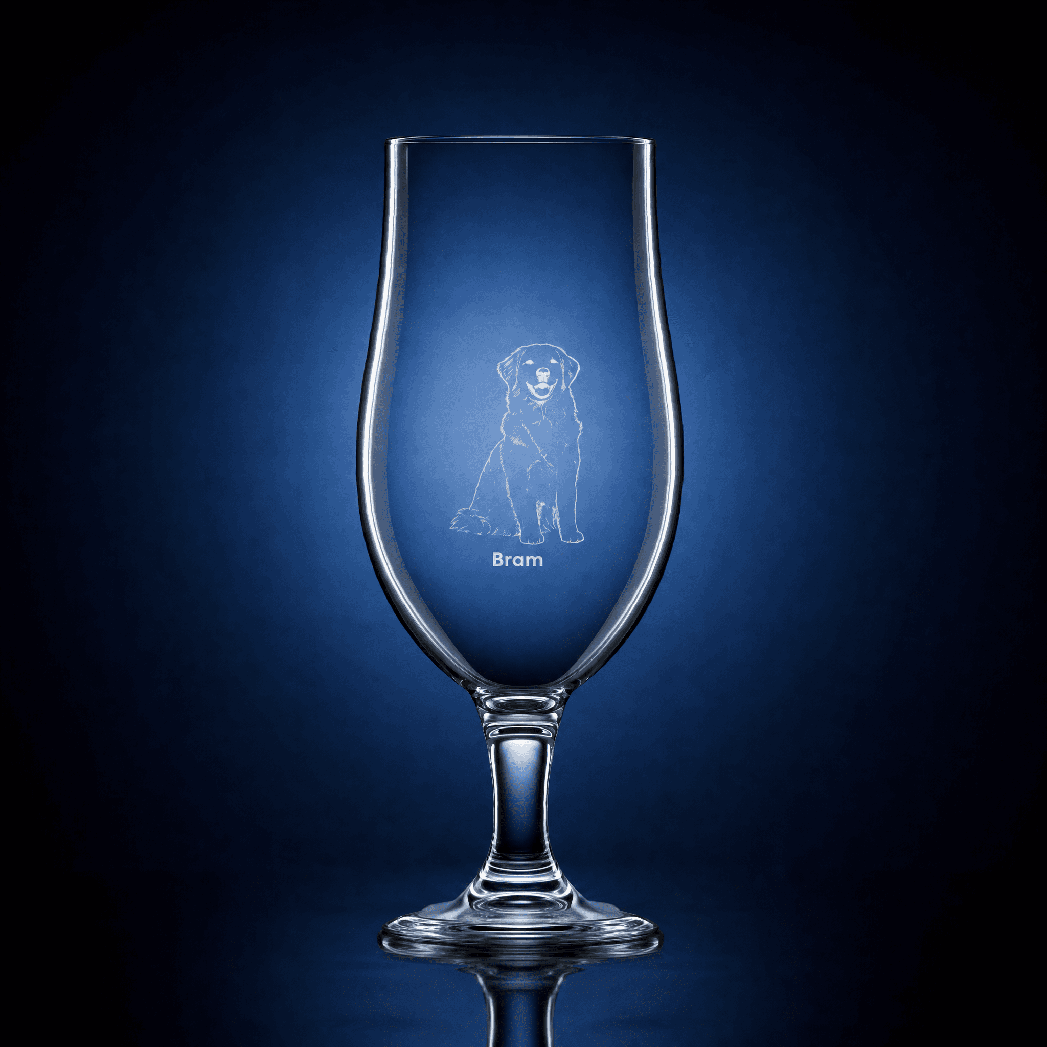 Beer glass with a drawing of your photo