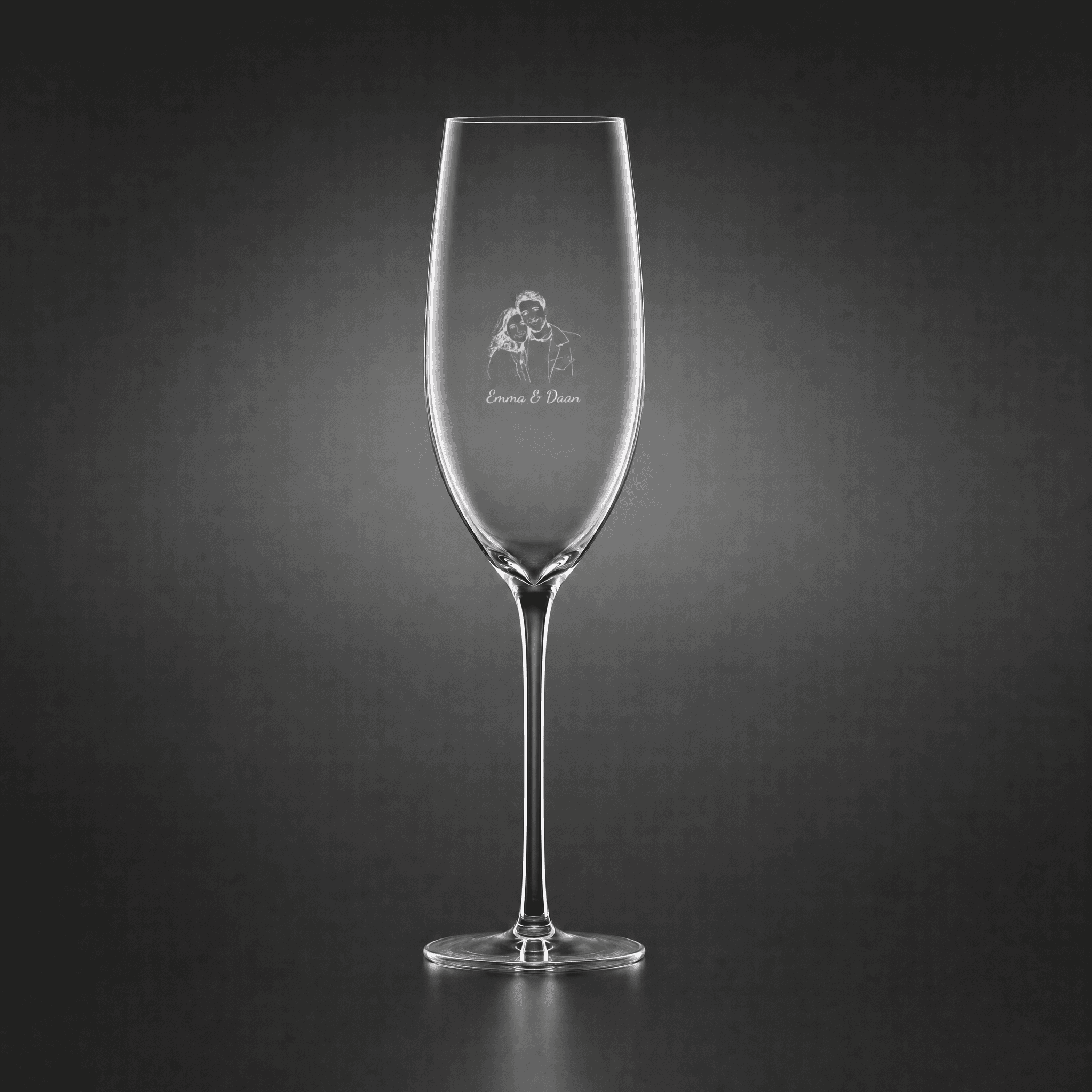 Champagne flute with your portrait