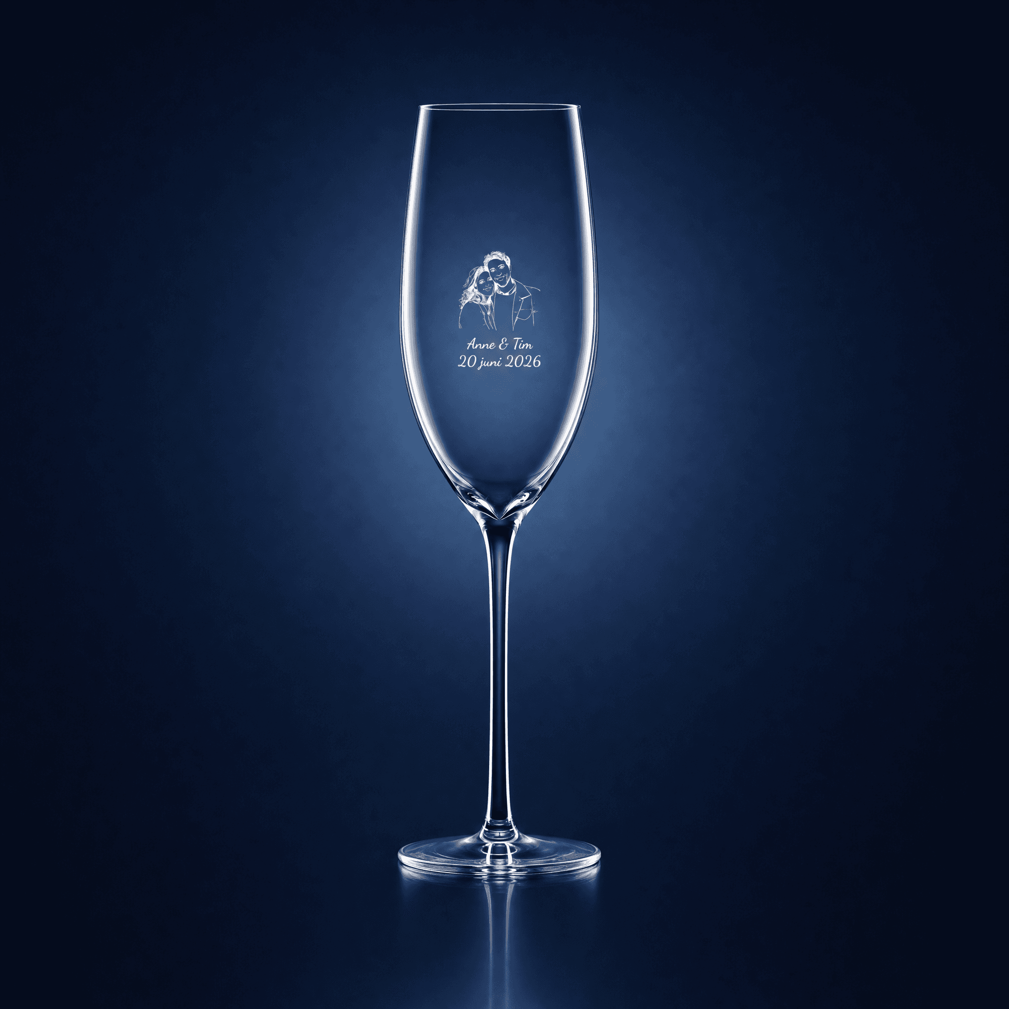 Champagne flute with your portrait