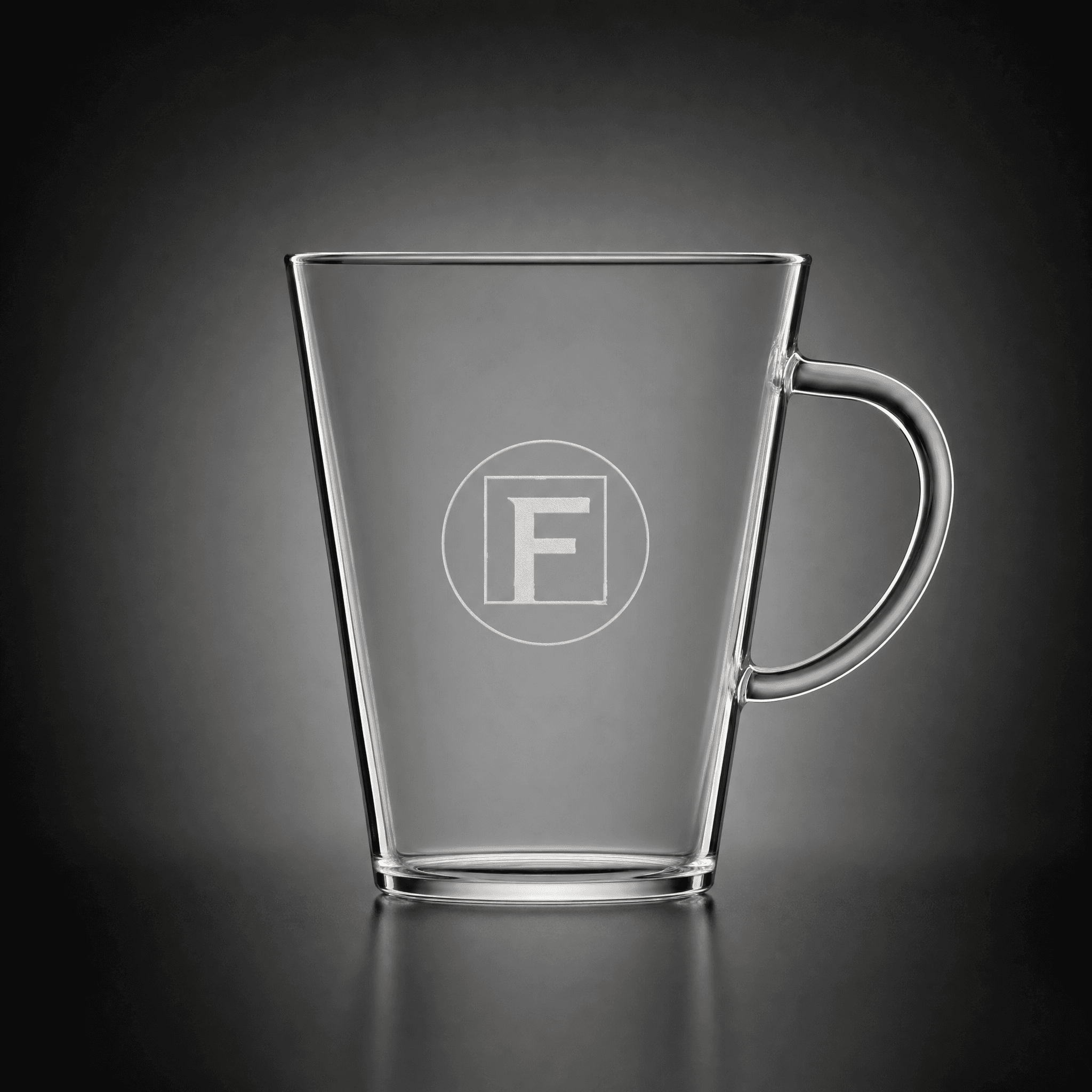 Tea glass with logo and company name