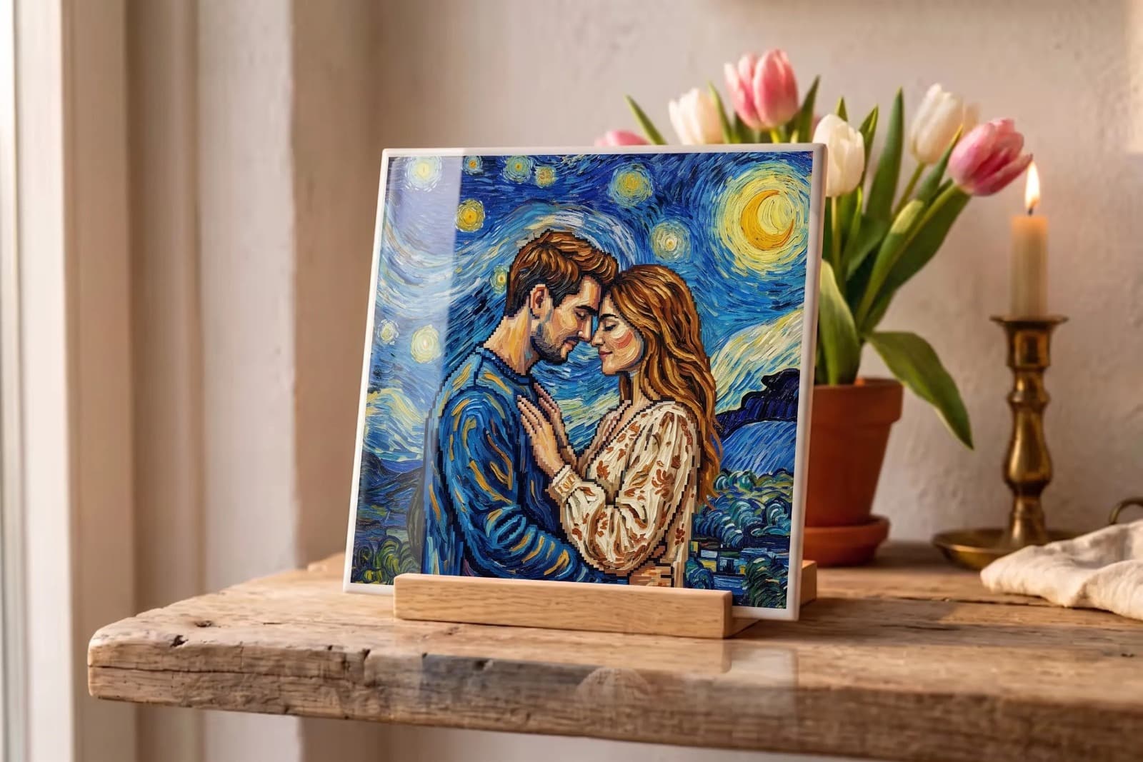 Van Gogh Photo Tile with own photo