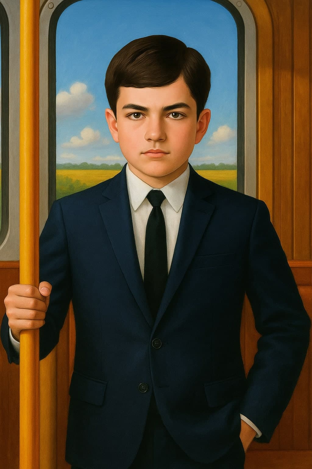 Zakenman in de Trein stijl template